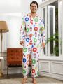 Men'S Donut Pattern Printed Pajamas