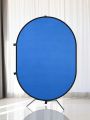7.3 x 4.8ft 2 Side Collapsible Chromakey Green Blue Backdrop with 7.6ft/2.3M Support Stand Reversible Background Video Live Stream Gaming with Bag
