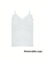 Ladies' Solid Color Removable Padded Camisole Tank Top