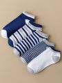 5pairs Men Striped Print Ankle Socks