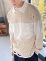 Manfinity Hypemode Polo Collar Colorblock Men's Sweater