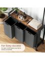 Laundry Hamper Cart, Laundry Sorter with Shelf Large Laundrey Basket Organizer Compartment Hampers for Laundry Room Orgainization Launrey Station with Wheel