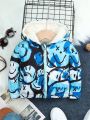 Baby Boy Cartoon Graphic Zip Up Hooded Jacket