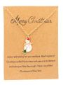 1pc Snowman Sweeping Floor Card Shaped Alloy Pendant Necklace, Suitable For Festival Dressing Up
