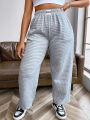 Plus Size Women'S Letter Patch Sweatpants