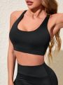 Yoga Basic Women's Cross Back Casual Yoga Sports Bra For Beautiful Back