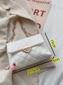Quilted Push Lock Chain Bag