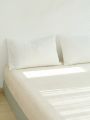 1pc Beige Crystal Velvet Fitted Sheet