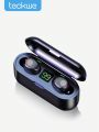 Teckwe Wireless Earbuds,High-End Wireless Headphones With LED Power Display,Noise Canceling, IPX7 Waterproof,Weightless And Comfortable In-Ear & 8MM Speaker,3Hrs Play Continuously & The Charging Box Can Be Charged 15 Times Perfect Gift For Birthdays
