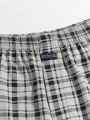 Men'S Loose Checkered Boxer Shorts With High Waistband, Summer