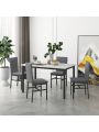 Dining Table Set for 4,5 Piece Dining Table Set with Faux Marble Tabletop Dining Table and 4 Dining Chairs, Modern Dining Table Set for Kitchen Dining Room Living Room