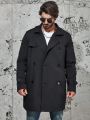 Manfinity Men Plus Double Breasted Belted Trench Coat