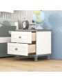 Upgraded White Nightstand with 2 Drawers, Modern Night Stands for Bedrooms, Wooden Bed Side Table/Night Stand for Small Spaces, College Dorm, Kids’ Room, Living Room,19.5inch