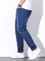 Extended Sizes Men's Plus Size Denim Jeans With Pockets