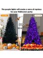 Costway 7ft Pre-lit PVC Christmas Tree Black w/ 500 Purple LED Lights