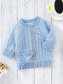 Baby Boy Button Front Raglan Sleeve Cardigan