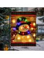 1set Outdoor Lighting Winter Garden Flag Light, Led Snowman Garden Flag Light, Winter Courtyard Flag Winter Garden Flag, Double-sided Outdoor Yard Garden Lawn Decoration