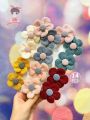 14pcs Girls' Candy-colored Flower Hair Clips