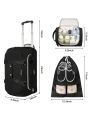 ETRONIK Large Weekender Bags with Shoes Compartment, Rolling Duffel Bag with Wheels, Waterproof Carry on Suitcase with Adjustable Strap for Overnight Trip, Toiletry Bag for Men Women