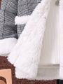 Boys' Casual Thickened Houndstooth Fleece Lined Jacket