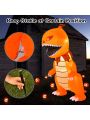 Costway 8FT Halloween Inflatable Pumpkin Head Dinosaur Blow Up with LED Lights