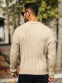 Manfinity Homme Men's Solid Color Twisted Flower Knitted Sweater