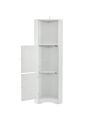 Tall Bathroom Corner Cabinet, Freestanding Storage Cabinet with Doors and Adjustable Shelves, MDF Board, Black