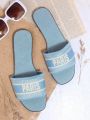 Vegan Leather Square Toe Flat Sandals