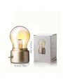 1pc Standard Vintage Rechargeable Led Light Bulb Night Lamp, Creative Bedside Table Lamp, Eye-caring Room Decor Atmosphere Lamp For Bedroom And Cafe, Retro 5v Usb Rechargeable Mood Light For Writing Desk Lamp, Suitable For Bedroom And Study Room