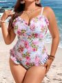 SHEIN Swim Mod Plus Size Floral Printed One-Piece Swimsuit
