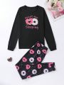 Teenage Girls' Long Sleeve And Pants 2 Piece Pajama Set