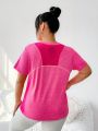 Daily&Casual Plus Size Color Block Short Sleeve Sports T-Shirt