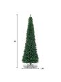 Gymax 8Ft PVC Artificial Pencil Christmas Tree Green Slim w/ Stand Home Holiday Decor