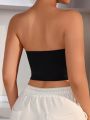 SHEIN Solid Color Bandeau Top