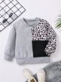 SHEIN Kids Nujoom Little Girls' Simple & Comfortable Casual Sweatshirt, Autumn And Winter