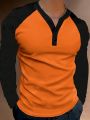Men Colorblock Raglan Sleeve Tee
