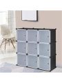 1 Set Of Storage Organizer Diy 9-cube Storage Shelving With Doors For Bedroom Living Room