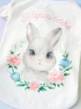 PETSIN Easter White Cute Bunny Short Sleeve Stretchable Pet T-Shirt For Dogs And Cats
