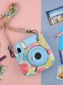 Protective Camera Case for Fujifilm Instax Mini 12/11/9/8/8+ Instant Camera, Premium Vegan Leather Bag Cover Printer Case Gift Outdoor Circular