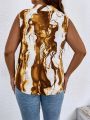 Plus Graphic Print Blouse