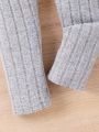 Toddler Girls' Ribbed Knit Jumpsuit With Vest And Cardigan Two Piece Set