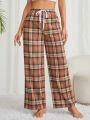 Plaid Drawstring Pyjama Bottoms