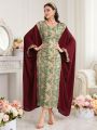 SHEIN Najma Women's Turkish Long Shirt With Plant Embroidery
