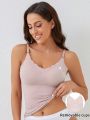 Women'S Shell-Trimmed Basic Camisole Top With Removable Breast Pads