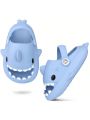 Kids Shark Slides Pillow Shower Slippers Quick Dry Sandals Boys Girls Comfy Cloud Slides Summer Non-Slip Thick Sole Beach Pool shoes