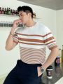 Men's Striped Short Sleeve Knitwear