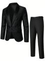 Manfinity Men'S Shawl Collar Suit Jacket And Pants Set