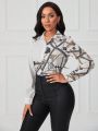 SHEIN Lady Chain Print Chic Shirt