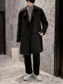 Men Double Breasted Drop Shoulder Trench Coat