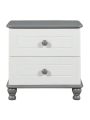 Upgraded White Nightstand with 2 Drawers, Modern Night Stands for Bedrooms, Wooden Bed Side Table/Night Stand for Small Spaces, College Dorm, Kids’ Room, Living Room,19.5inch